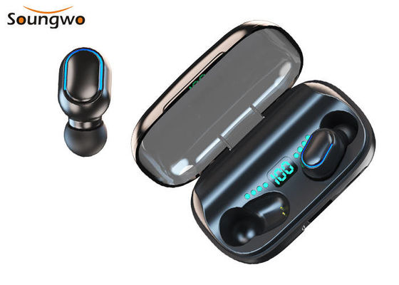Los auriculares inalámbricos de Bluetooth del ejercicio sudaron auriculares de botón bajos fuertes de la prueba TWS Bluetooth